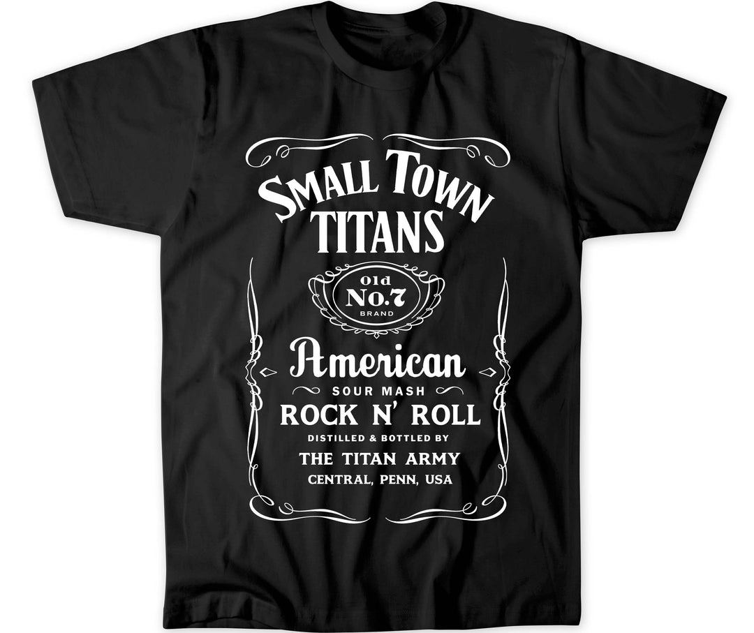 Small Town Titans black "Whiskey Label" tee shirt